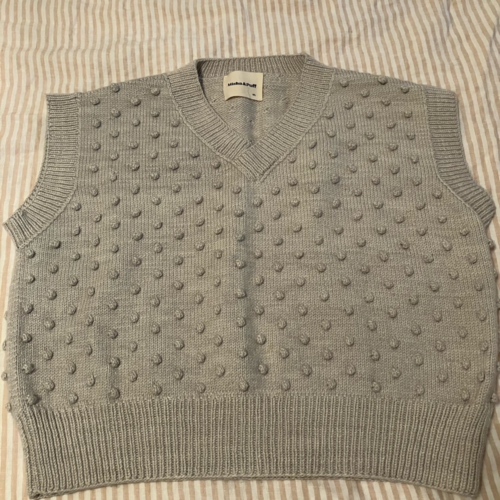 Misha And Puff Gray popcorn vest cotton